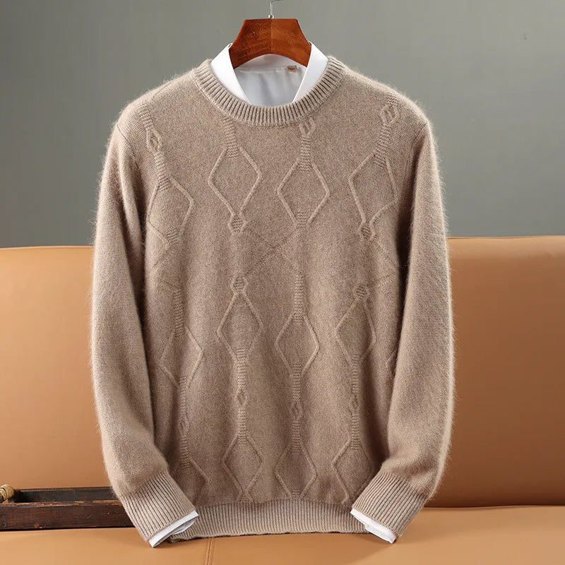 Jersey De Cachemira Hombre Con Patrón De Rombo
