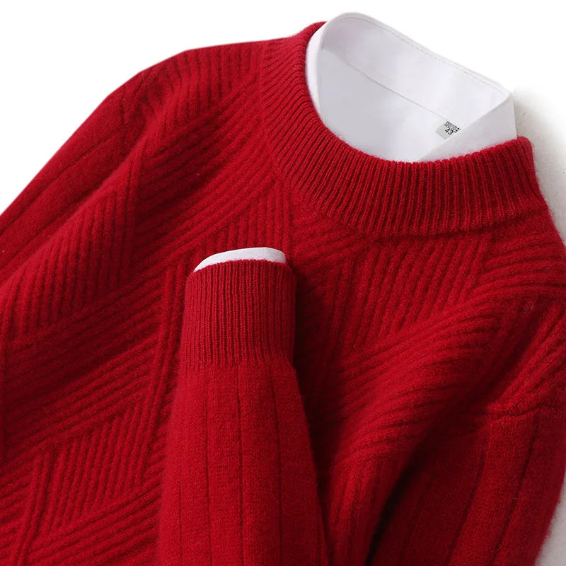 Jersey De Cachemira Para Hombre Con Patrón Elegante