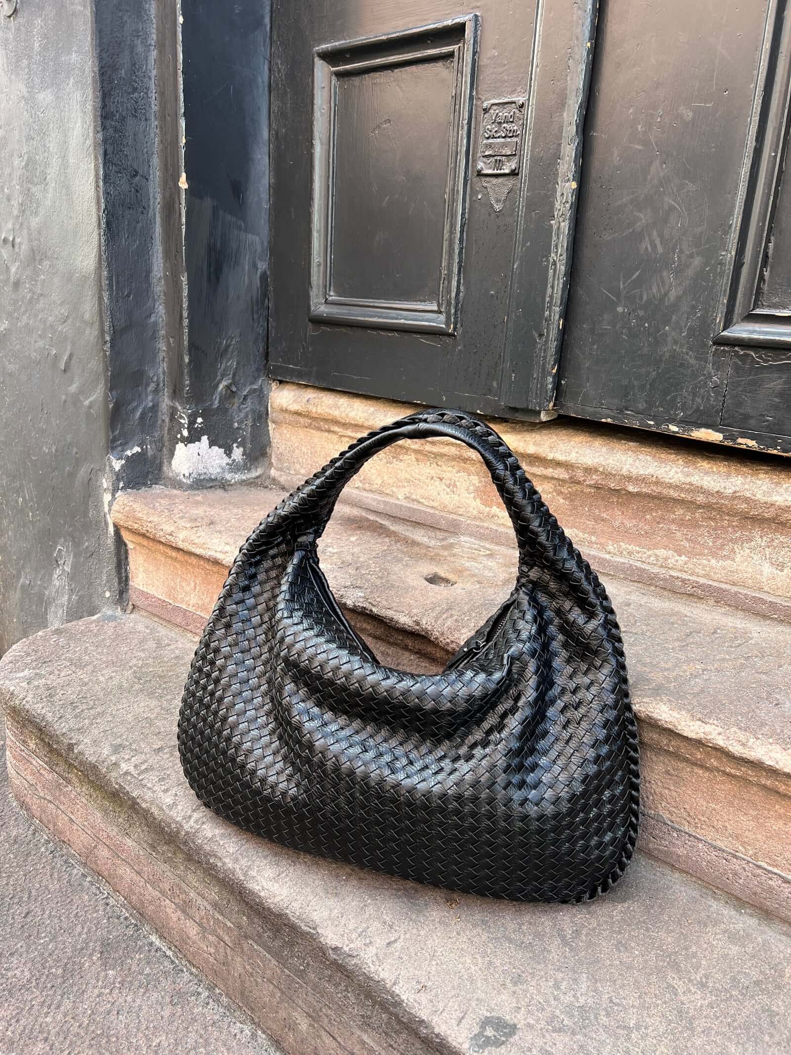 Bolso de hombro trenzado efecto piel