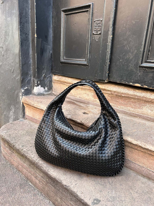 Bolso de hombro trenzado efecto piel