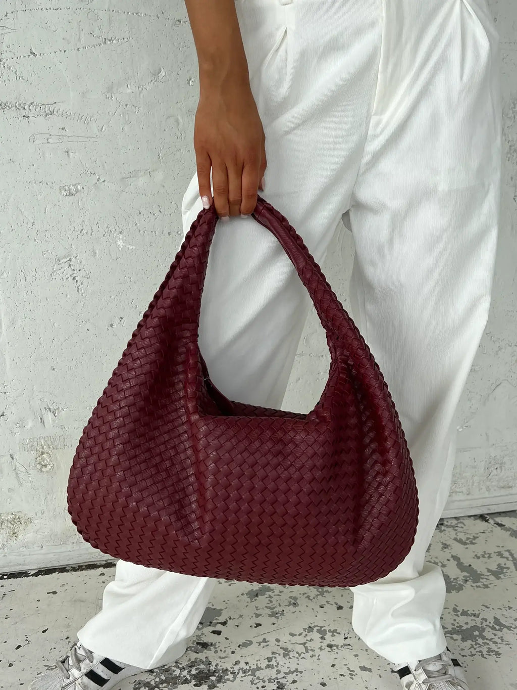 Bolso de hombro trenzado efecto piel
