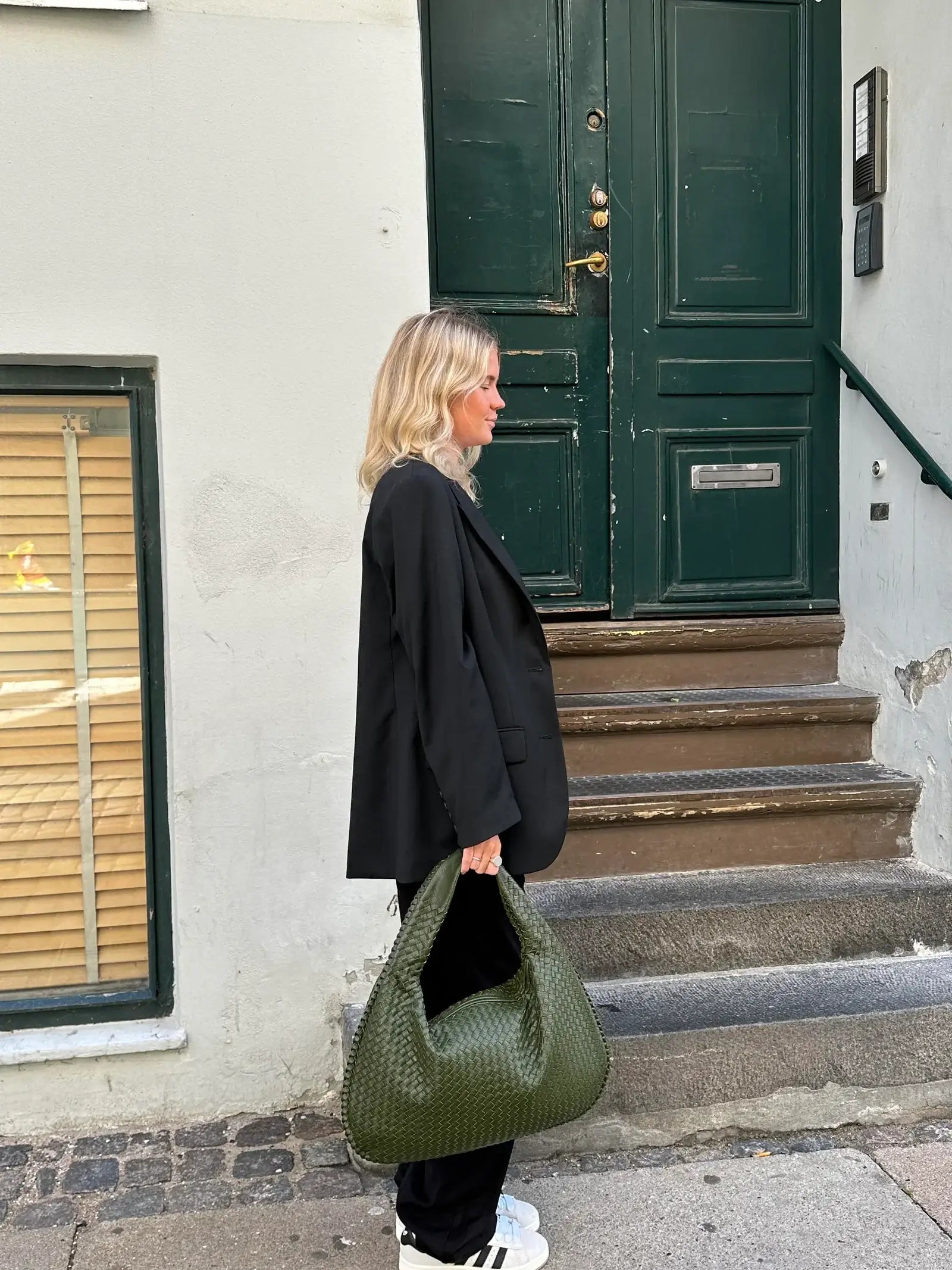 Bolso de hombro trenzado efecto piel