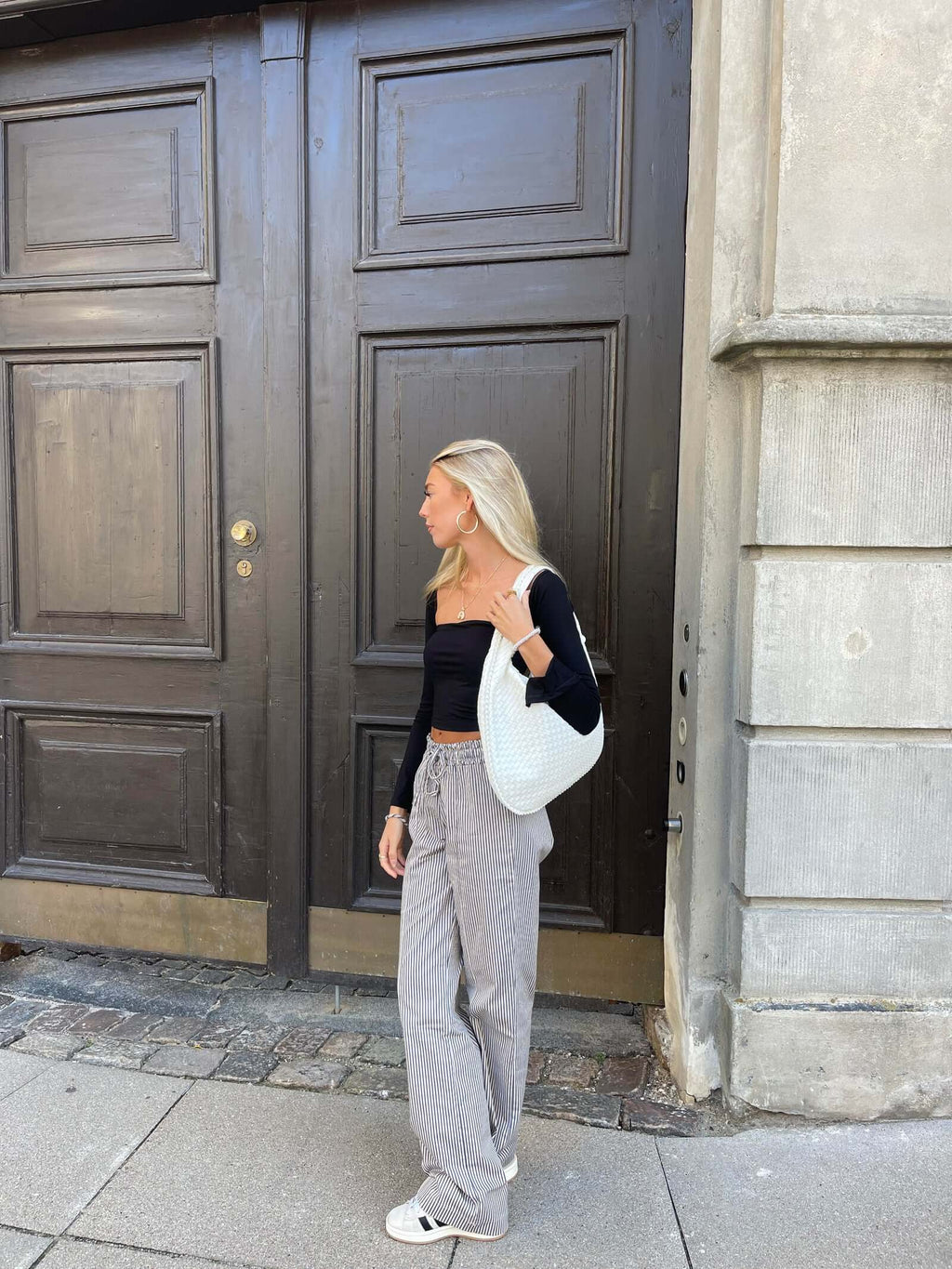 Bolso de hombro trenzado efecto piel