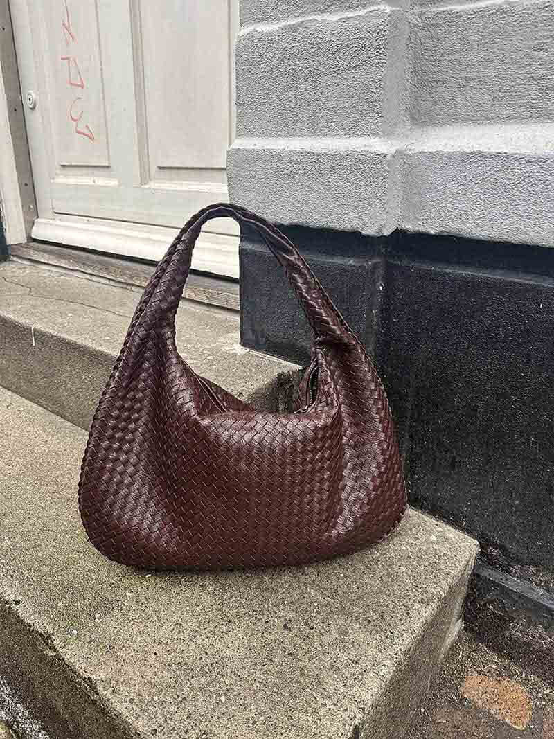 Bolso de hombro trenzado efecto piel