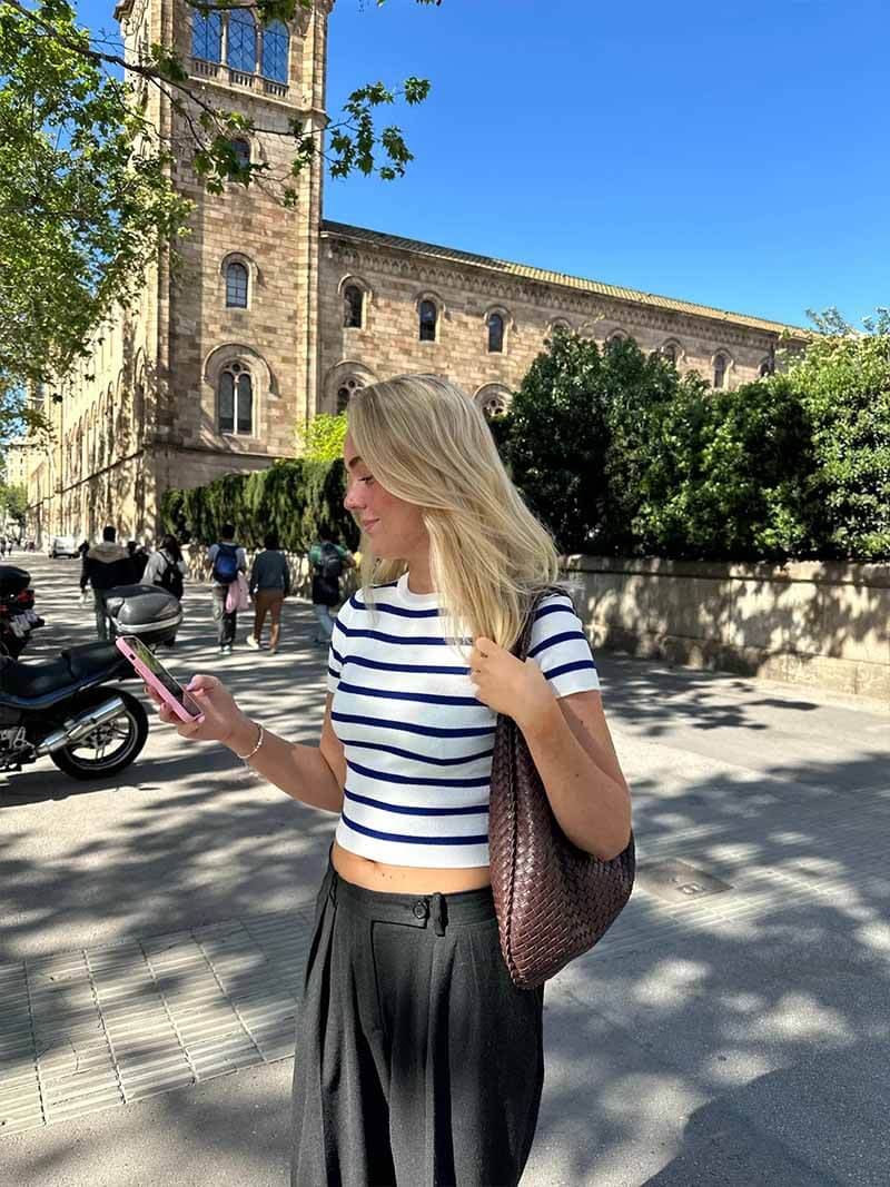 Bolso de hombro trenzado efecto piel