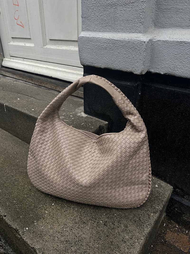 Bolso de hombro trenzado efecto piel