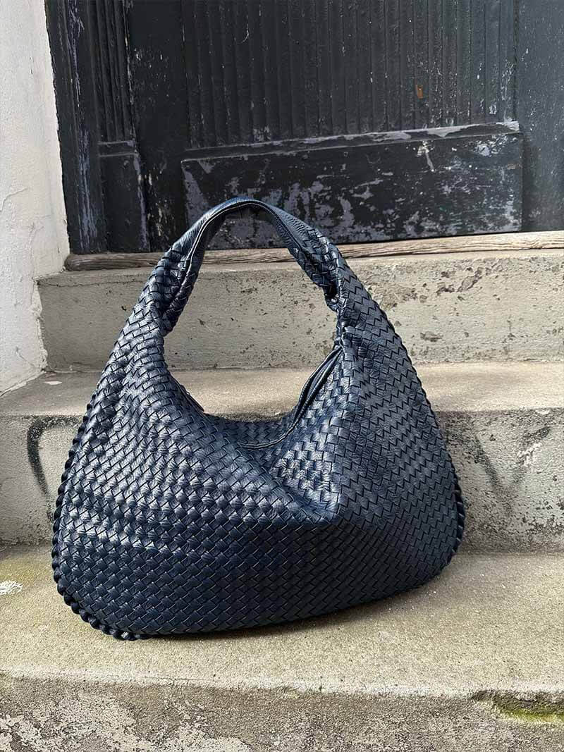 Bolso de hombro trenzado efecto piel