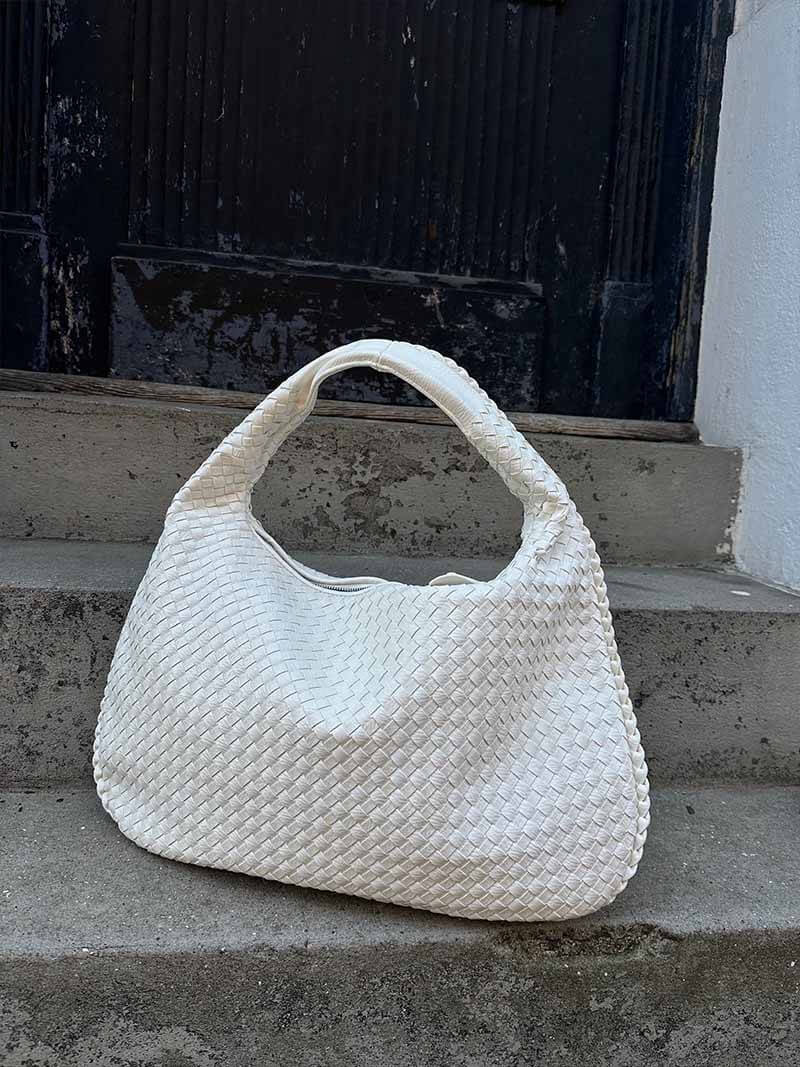 Bolso de hombro trenzado efecto piel