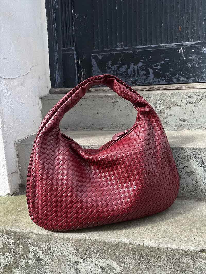 Bolso de hombro trenzado efecto piel