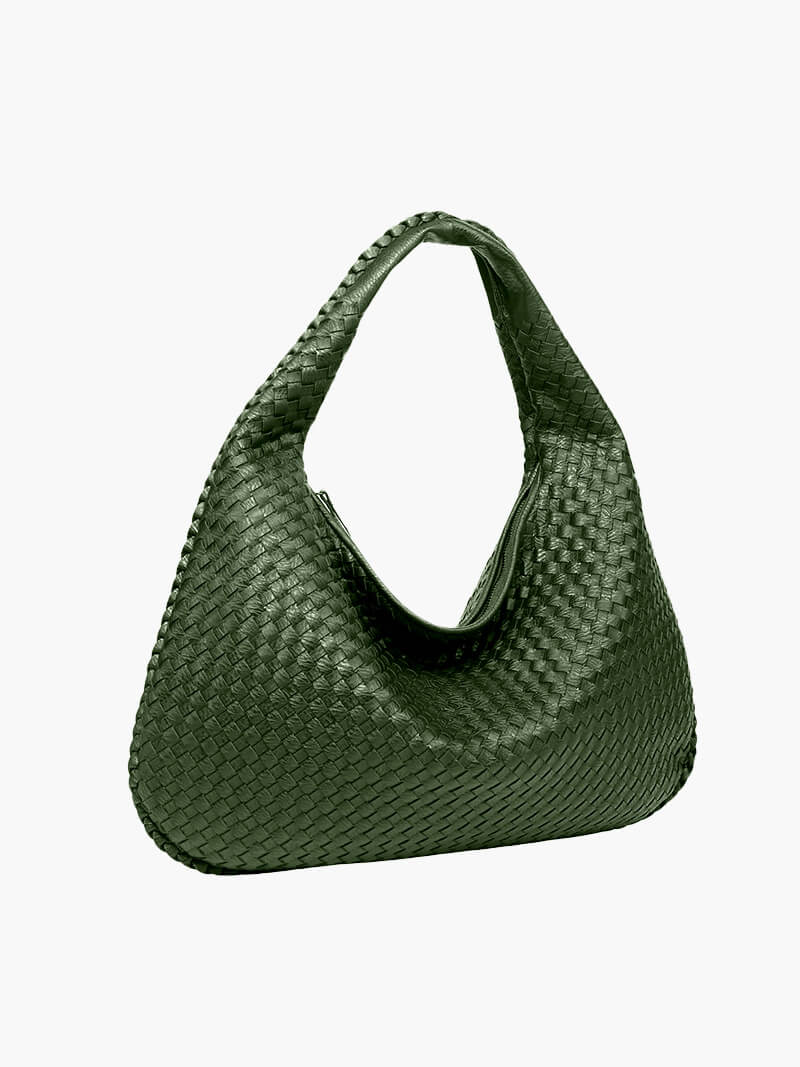 Bolso de hombro trenzado efecto piel