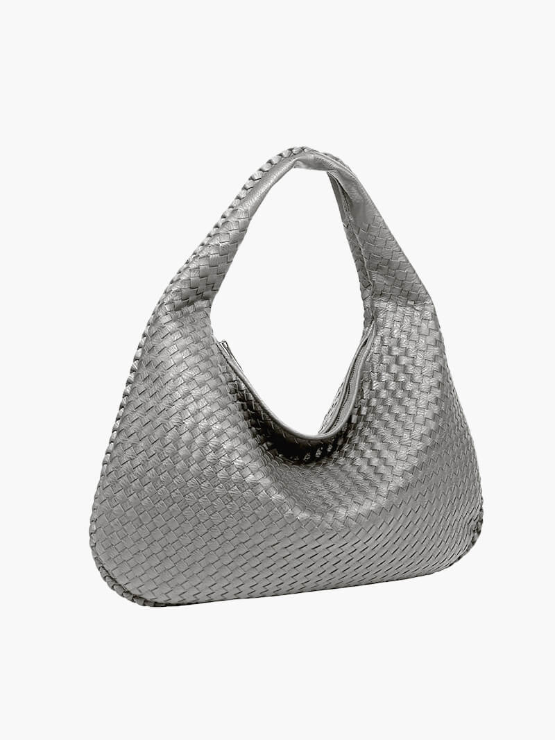 Bolso de hombro trenzado efecto piel