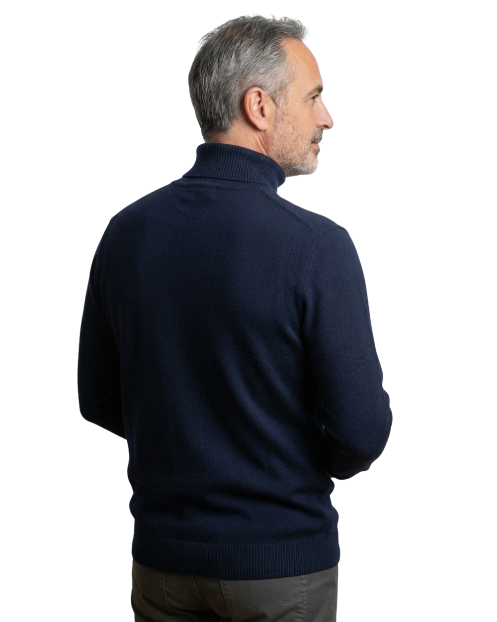 Jersey De Cuello Alto Hombre 100% Cachemira Elegante