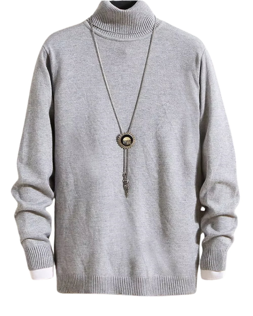 Jersey de Cuello Alto de Cachemira Pura para Hombre