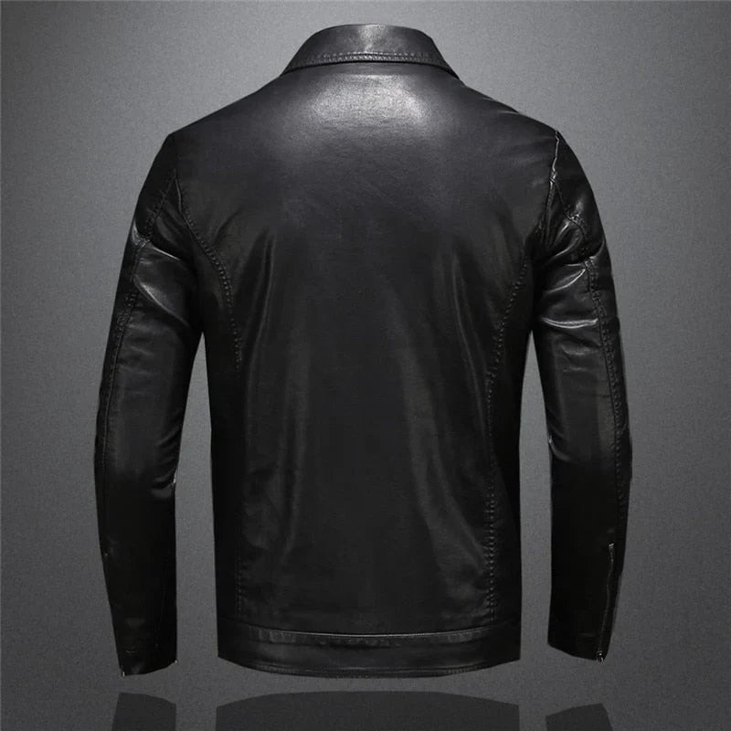 Chaqueta De Piel Vegana Entallada Estilo Urbano