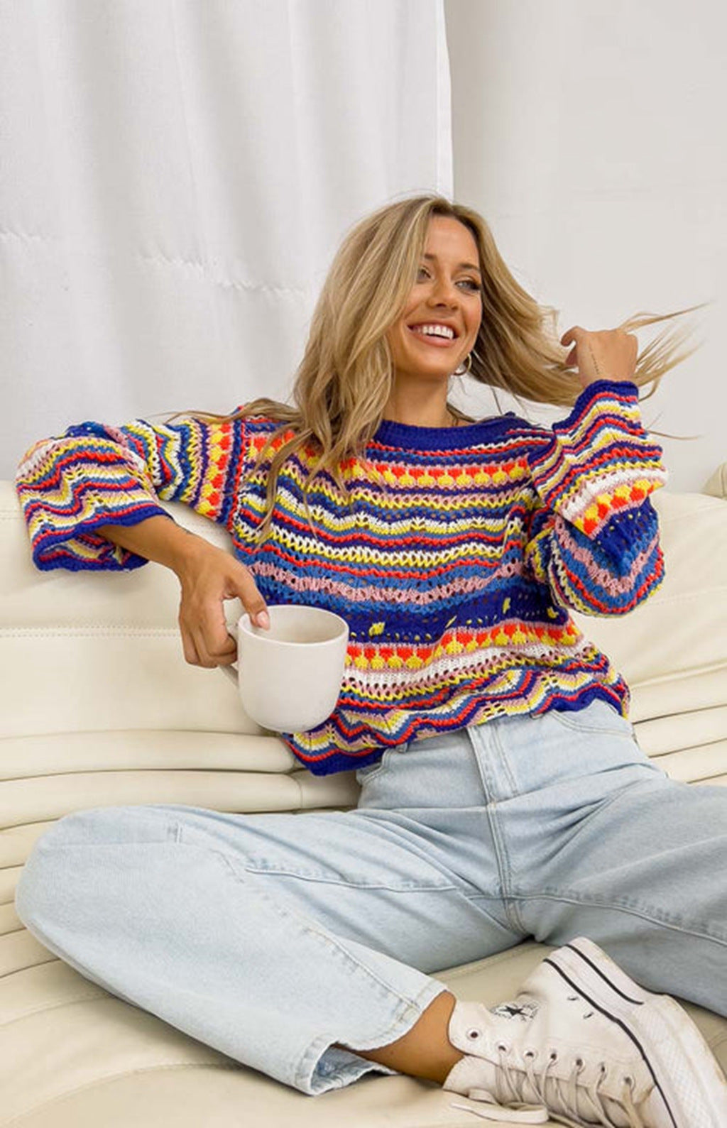 Jersey Colorido de Punto Suave – Estilo y Comodidad