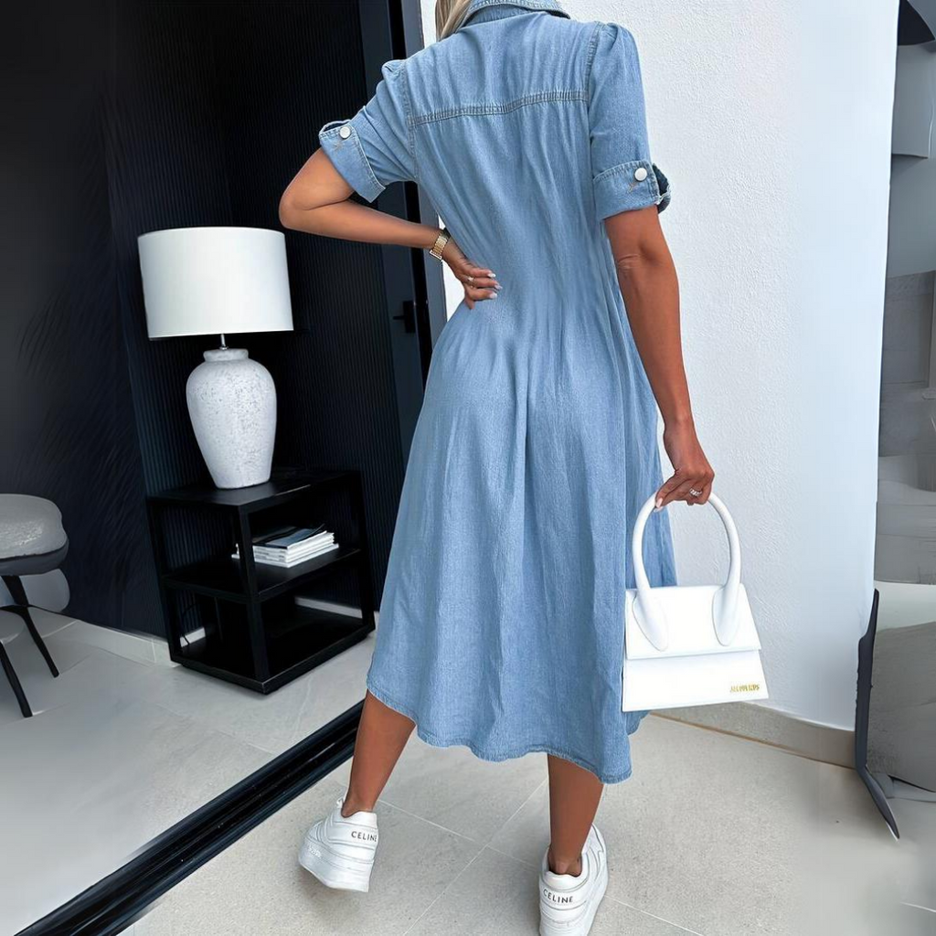 Vestido Vaquero Casual Para Mujer – Corte Cómodo