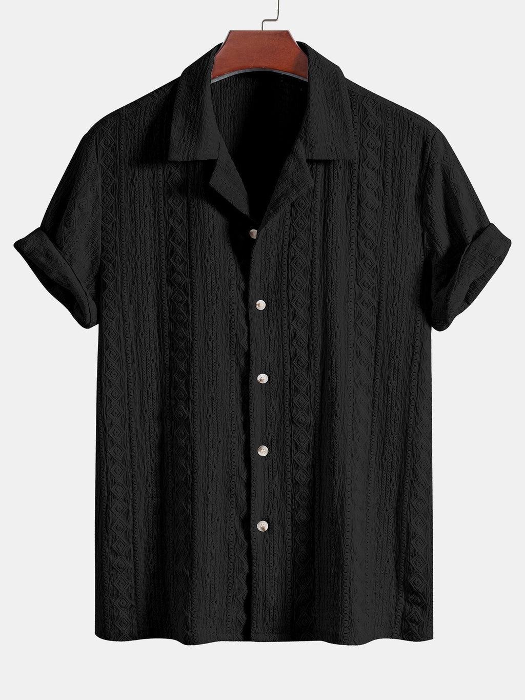 Conjunto Camisa Cubana Jacquard y Pantalón Recto Lino
