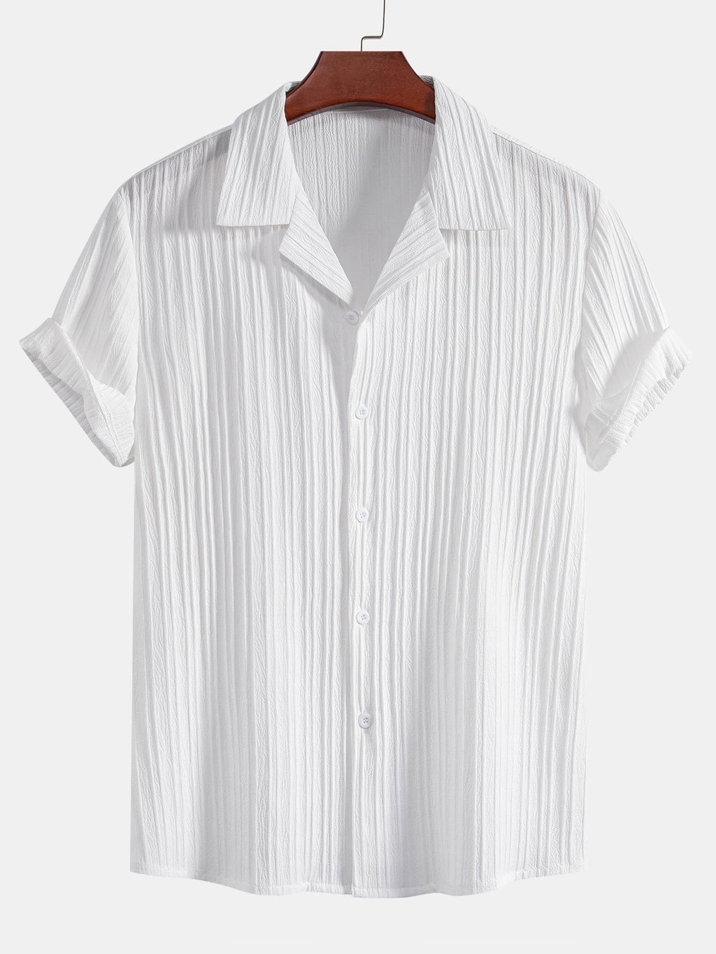 Conjunto Camisa Cubana Jacquard a Rayas y Pantalón