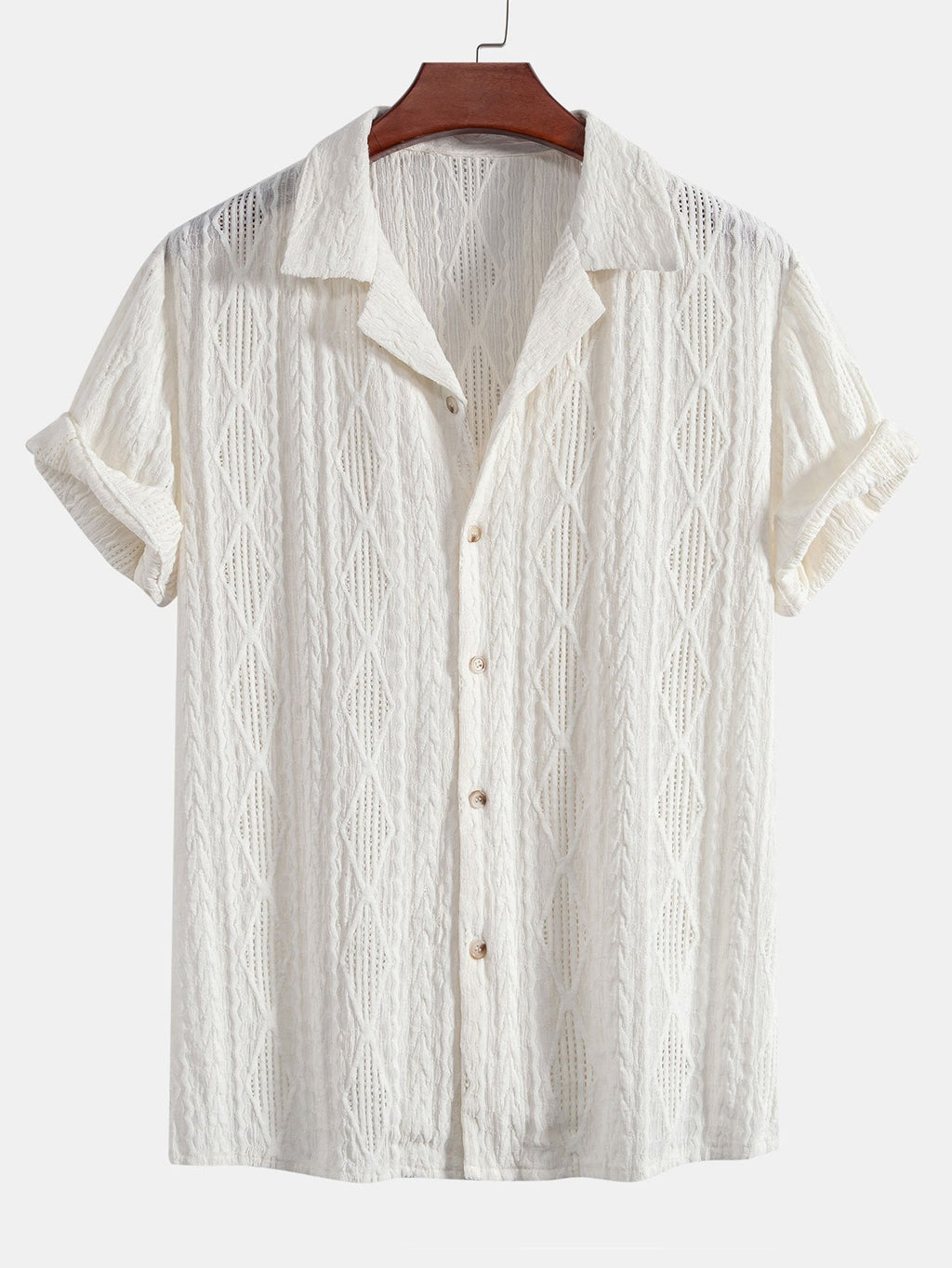 Conjunto Camisa Cubana Jacquard y Pantalón Cropped Lino