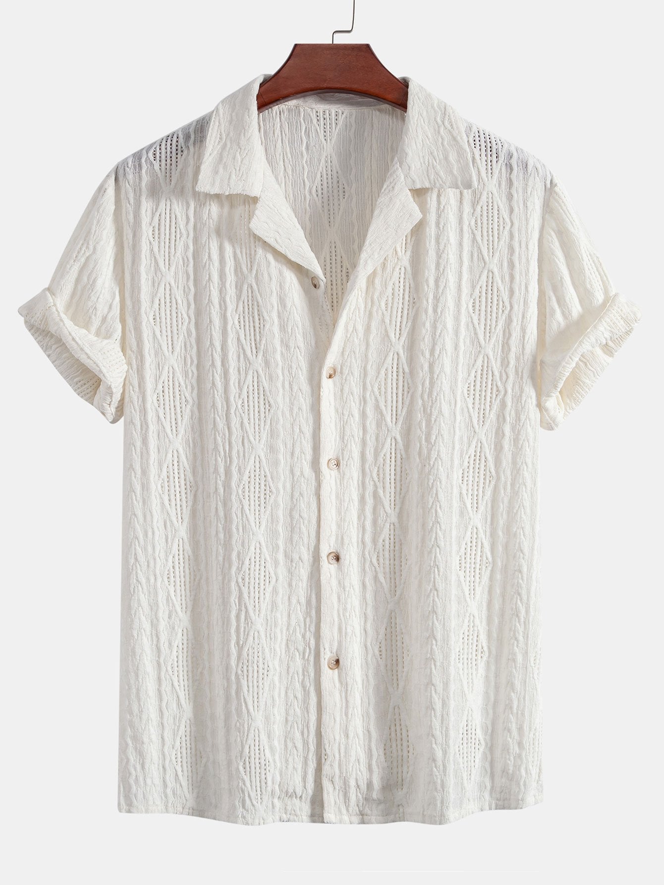 Conjunto Camisa Cubana Jacquard y Pantalón Cropped Lino