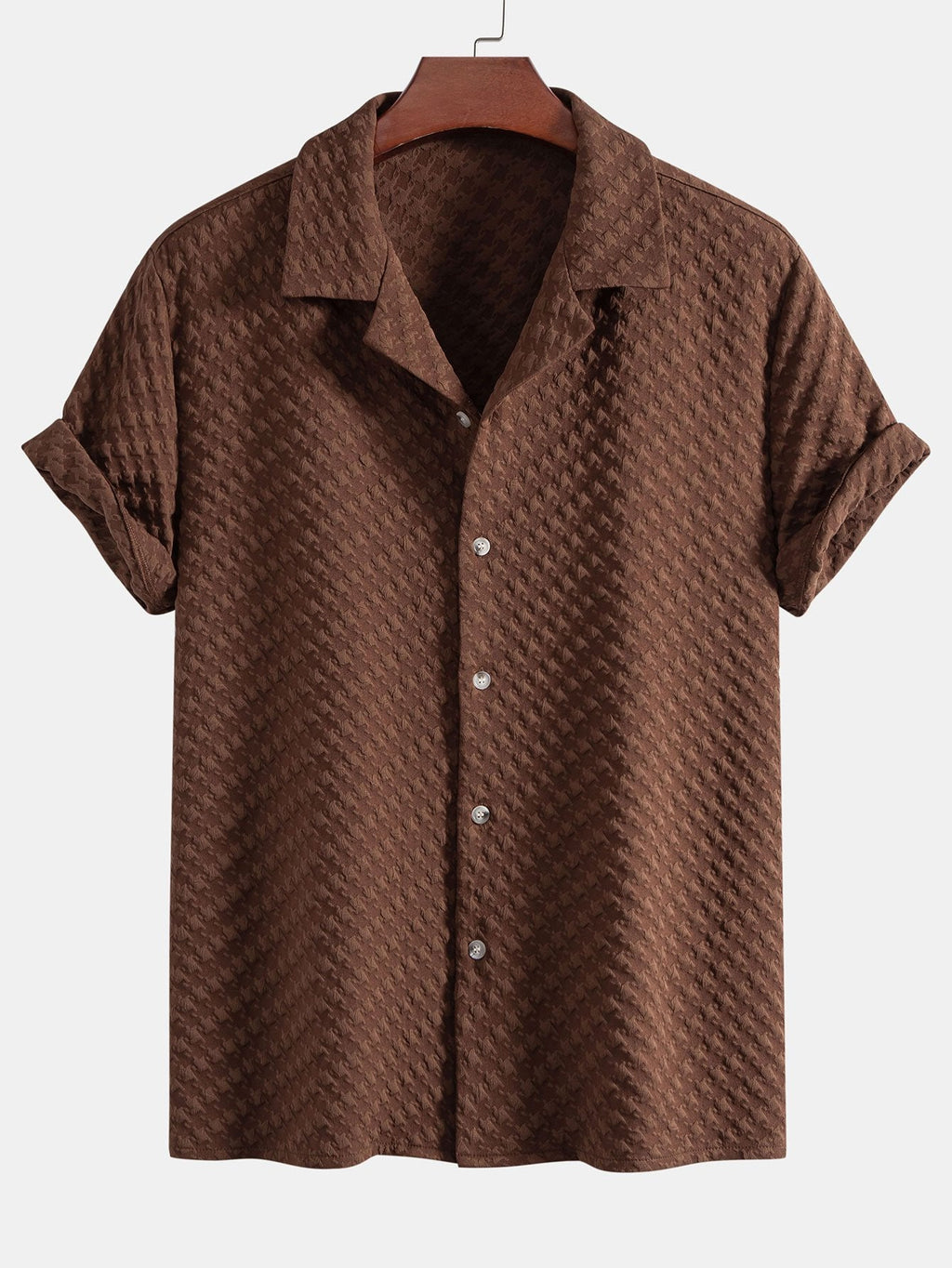 Conjunto Camisa Cubana Jaquard Pata de Gallo y Pantalón de Lino