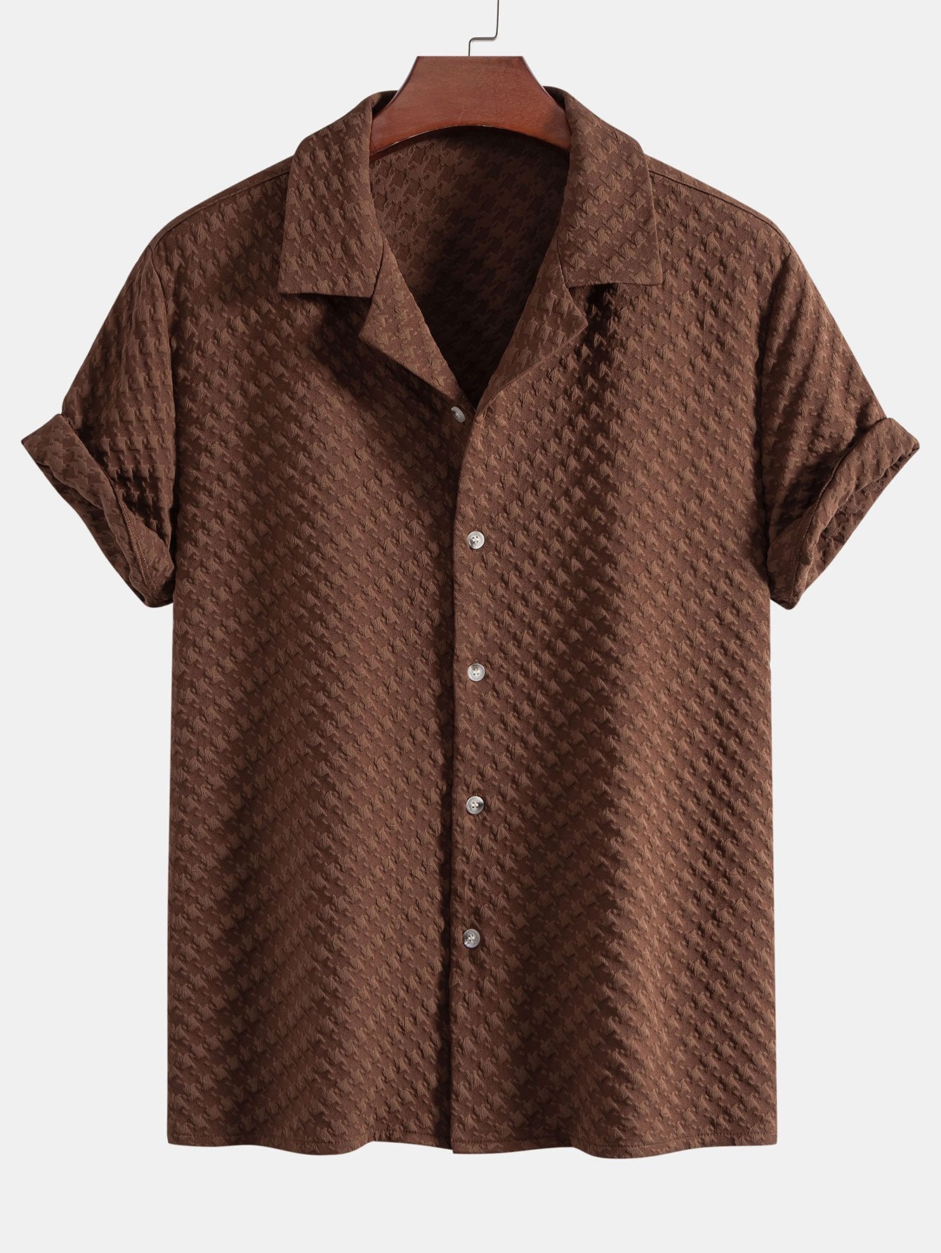 Conjunto Camisa Cubana Jaquard Pata de Gallo y Pantalón de Lino