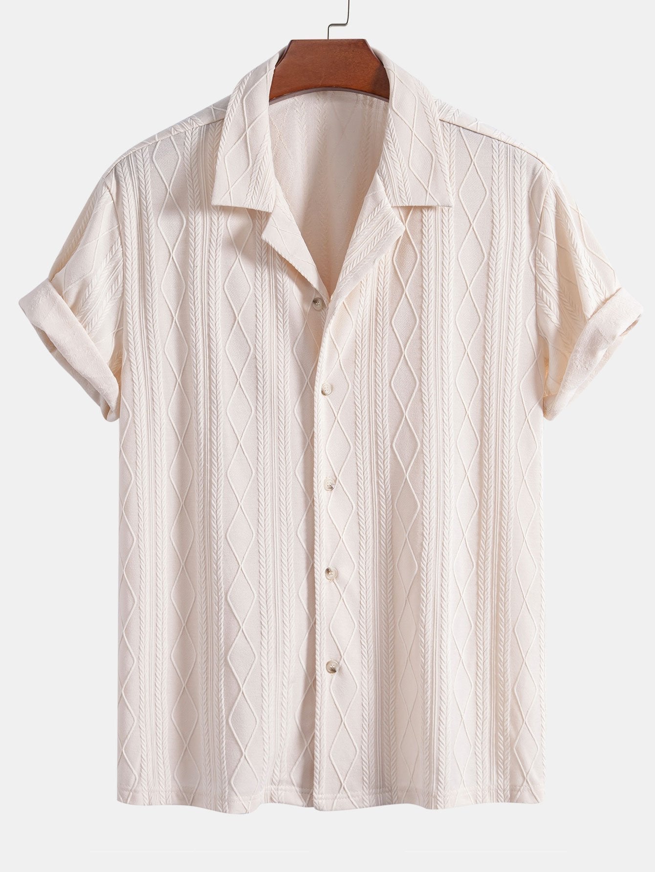 Conjunto Camisa Cubana Jacquard y Pantalón Recto Lino