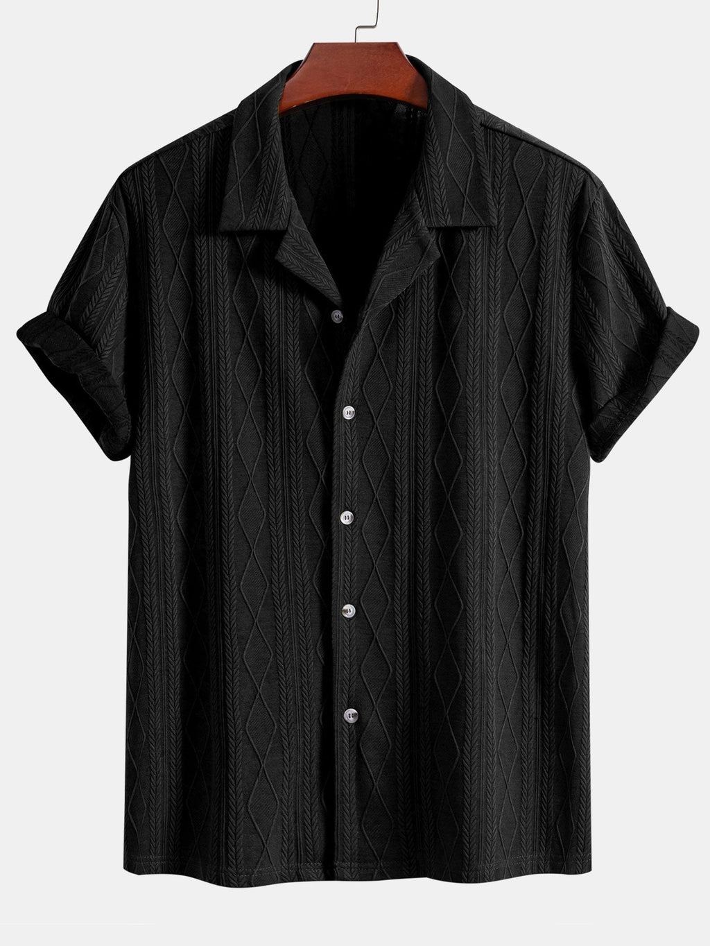 Conjunto Camisa Cubana Jacquard y Pantalón Recto