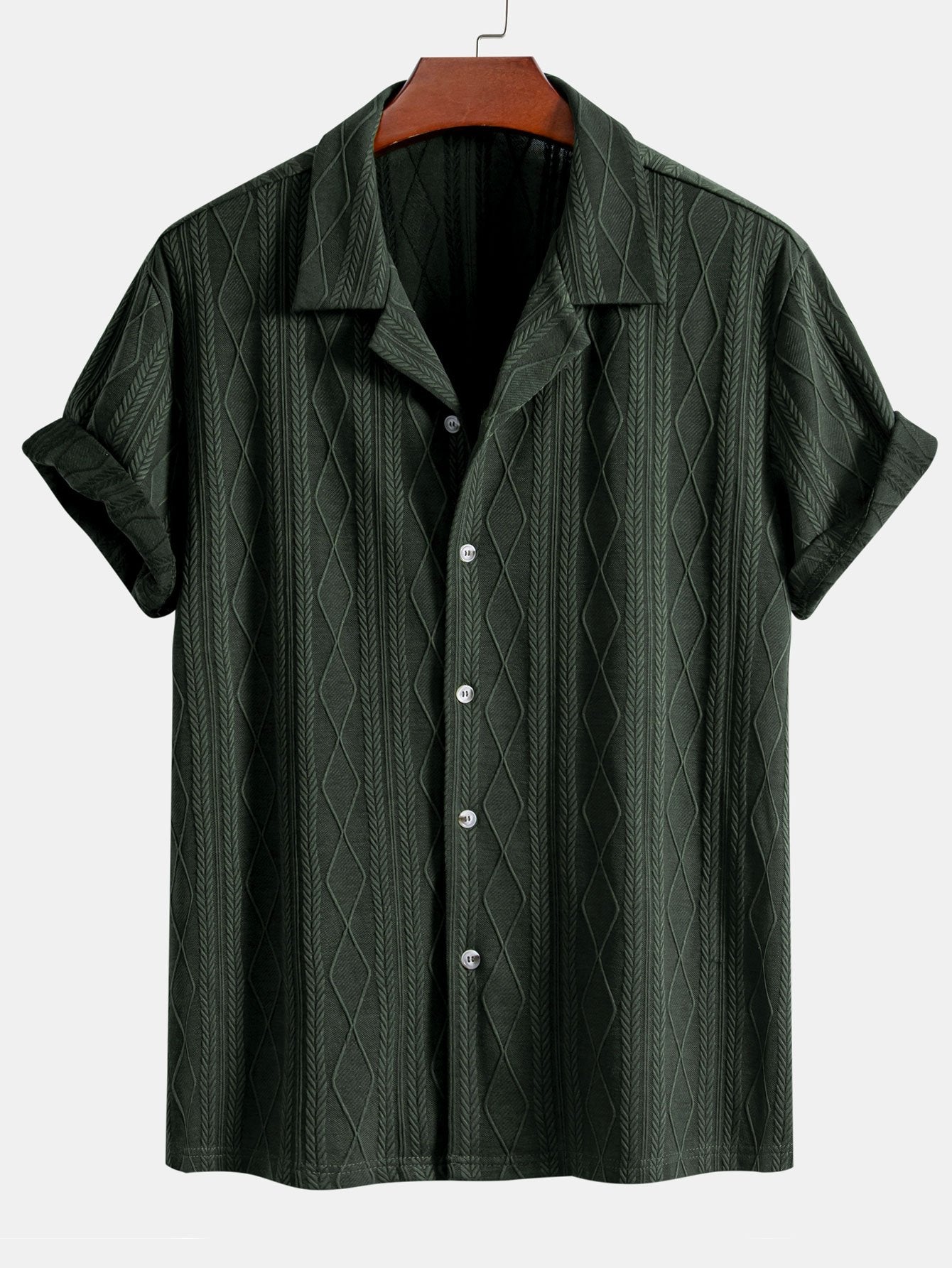 Conjunto Camisa Cubana Jacquard y Pantalón Recto