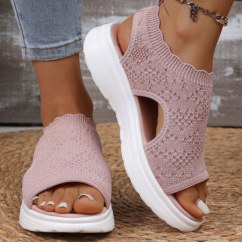 Sandalias de plataforma de punto transpirables para mujer: ligeras y cómodas