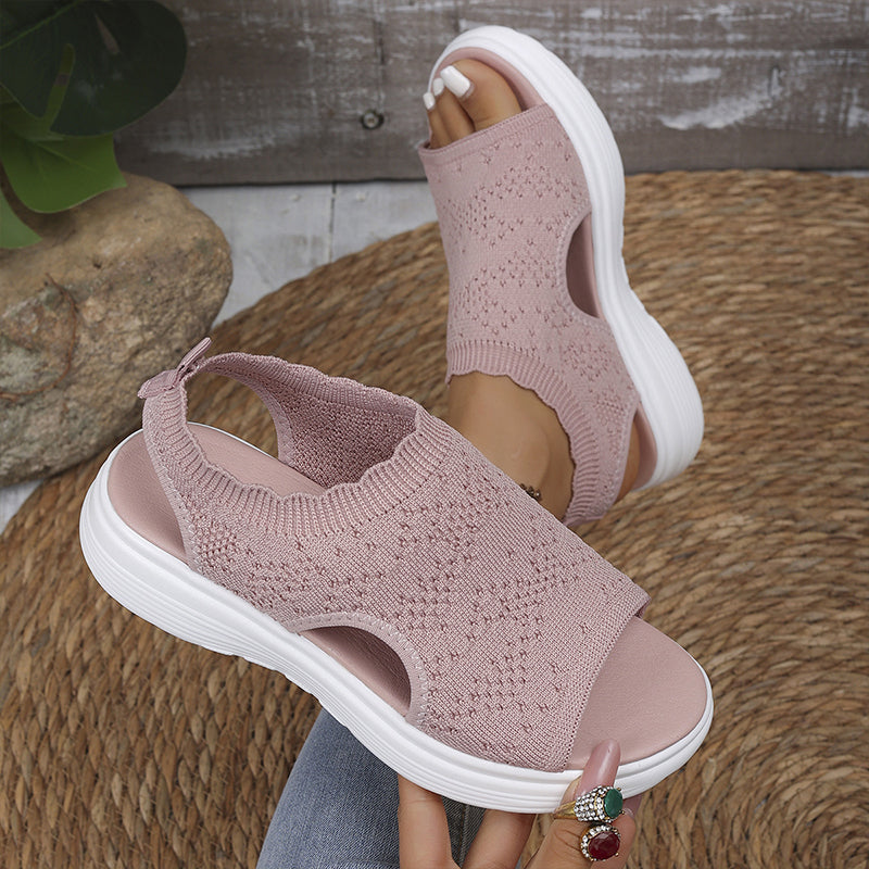 Sandalias de plataforma de punto transpirables para mujer: ligeras y cómodas