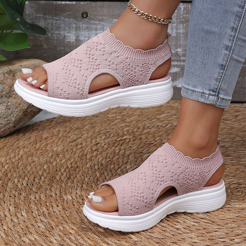 Sandalias de plataforma de punto transpirables para mujer: ligeras y cómodas