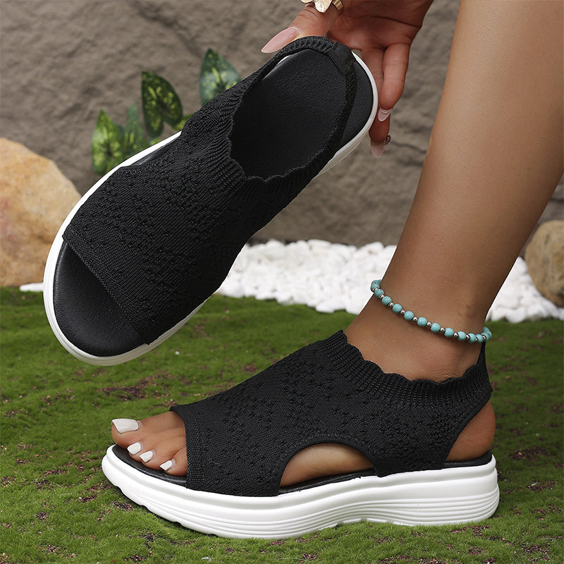 Sandalias de plataforma de punto transpirables para mujer: ligeras y cómodas