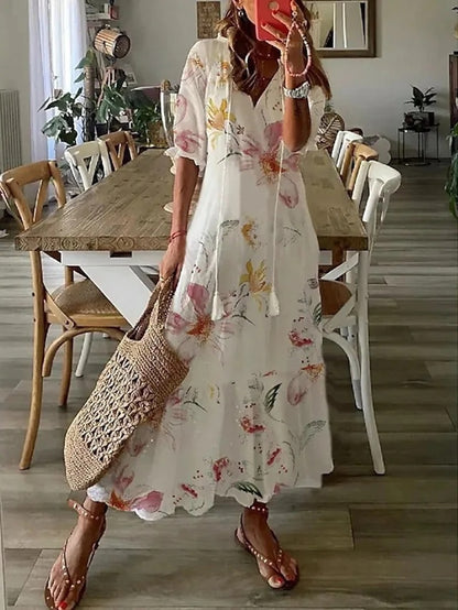 Vestido Boho Elegante Fluido Para Mujer